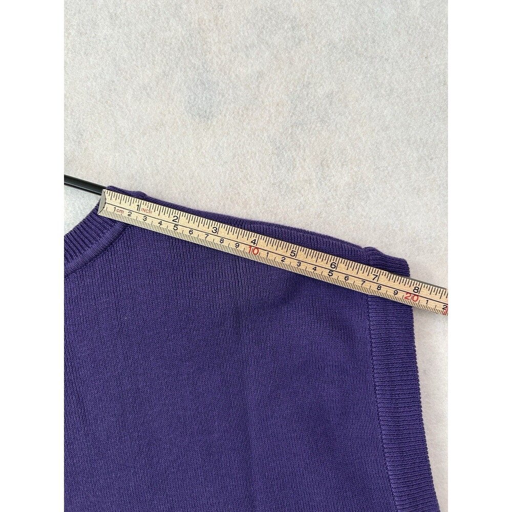 Vintage Nike Clemson Tigers Sweater Vest Mens Large Purple 2003 Cotton Knit Vtg - Picture 6 of 8